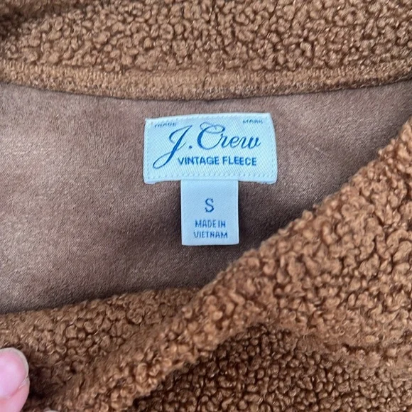 Jcrew Cropped Sherpa pullover size small - Picture 3 of 7